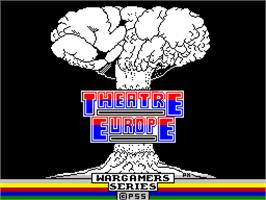 Title screen of Theatre Europe on the Sinclair ZX Spectrum.