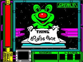 Title screen of Thing Bounces Back on the Sinclair ZX Spectrum.