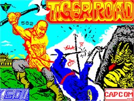 Title screen of Tiger Road on the Sinclair ZX Spectrum.