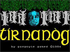 Title screen of Tir Na Nog on the Sinclair ZX Spectrum.