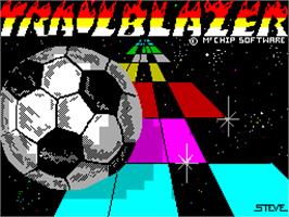Title screen of Trailblazer on the Sinclair ZX Spectrum.