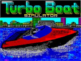 Title screen of Turbo Boat Simulator on the Sinclair ZX Spectrum.
