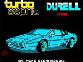 Title screen of Turbo Esprit on the Sinclair ZX Spectrum.