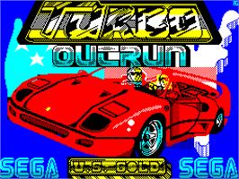 Title screen of Turbo Outrun on the Sinclair ZX Spectrum.