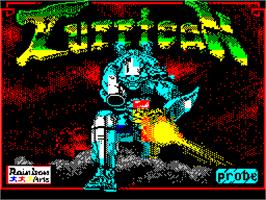 Title screen of Turrican on the Sinclair ZX Spectrum.