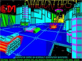 Title screen of Vindicators on the Sinclair ZX Spectrum.
