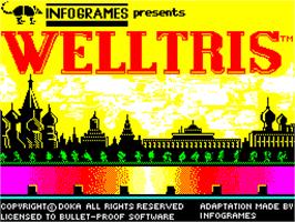 Title screen of Welltris on the Sinclair ZX Spectrum.