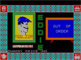 Title screen of Witchfiend / Odd Job Eddie on the Sinclair ZX Spectrum.