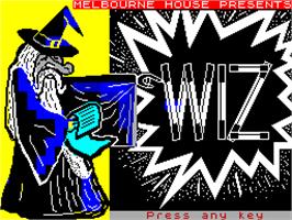 Title screen of Wiz on the Sinclair ZX Spectrum.