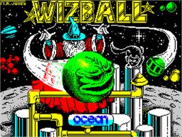 Title screen of Wizball on the Sinclair ZX Spectrum.