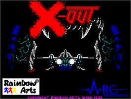 Title screen of X-Out on the Sinclair ZX Spectrum.