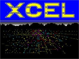 Title screen of Xcel on the Sinclair ZX Spectrum.