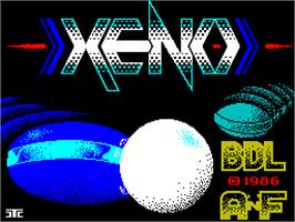 Title screen of Xeno on the Sinclair ZX Spectrum.