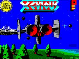 Title screen of Xevious on the Sinclair ZX Spectrum.