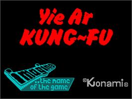 Title screen of Yie Ar Kung-Fu on the Sinclair ZX Spectrum.