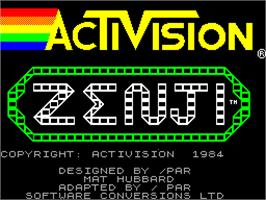 Title screen of Zenji on the Sinclair ZX Spectrum.