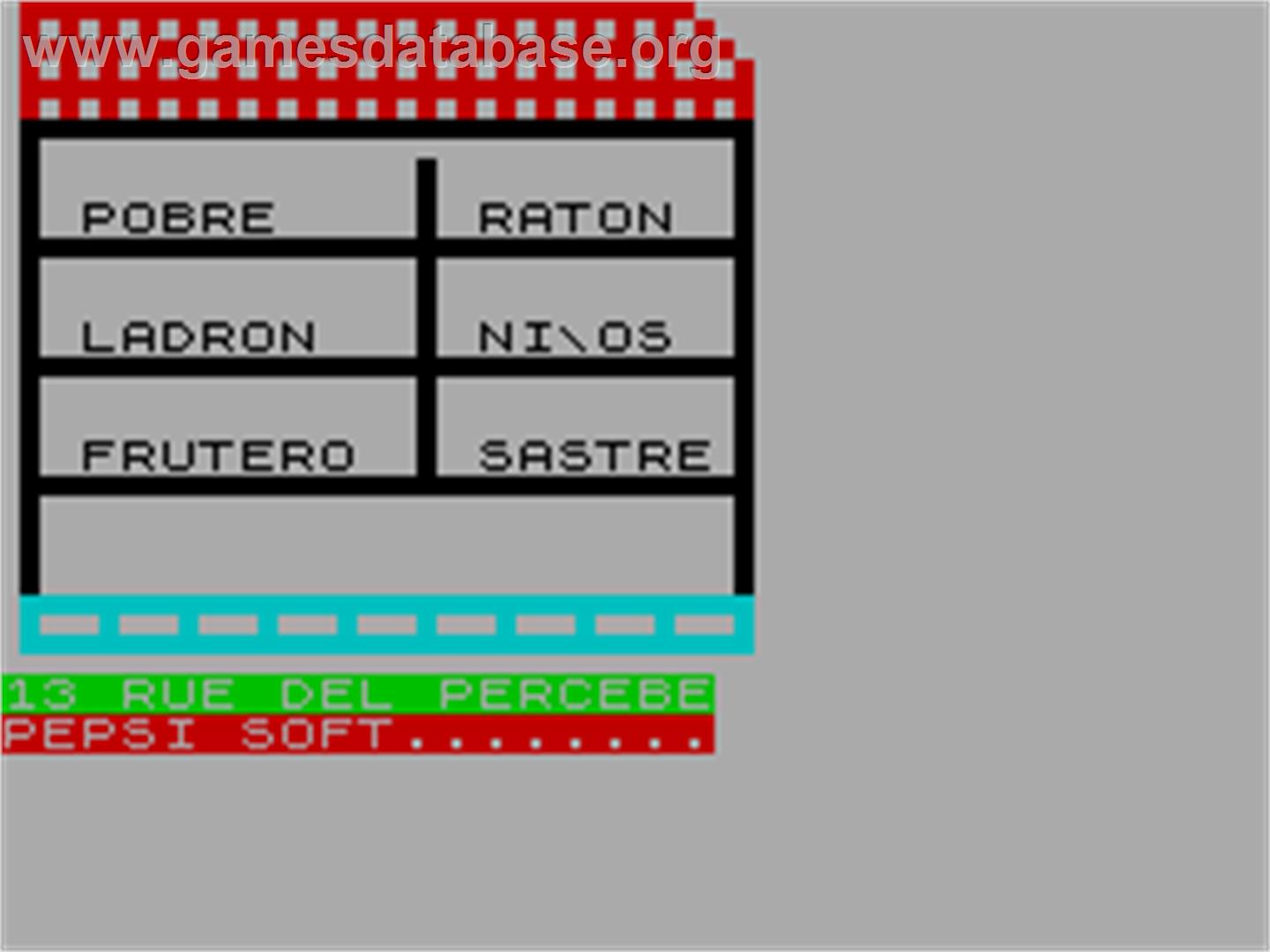 13 Rue del Percebe - Sinclair ZX Spectrum - Artwork - Title Screen