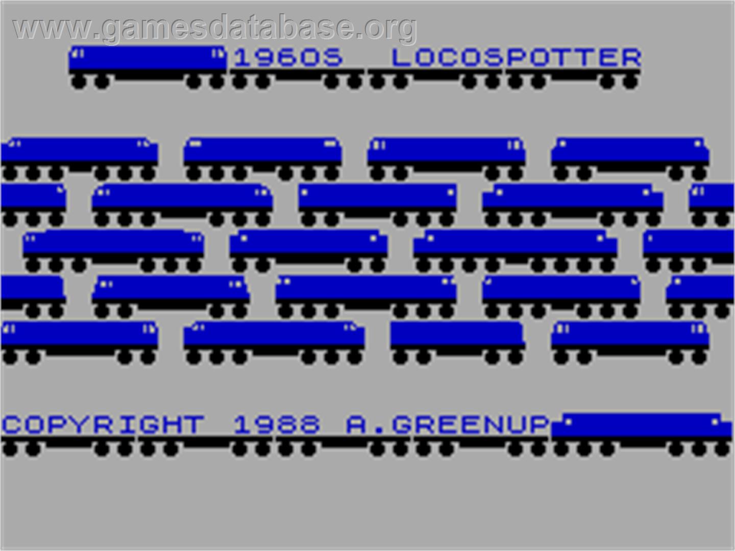 1960's Locospotter - Sinclair ZX Spectrum - Artwork - Title Screen