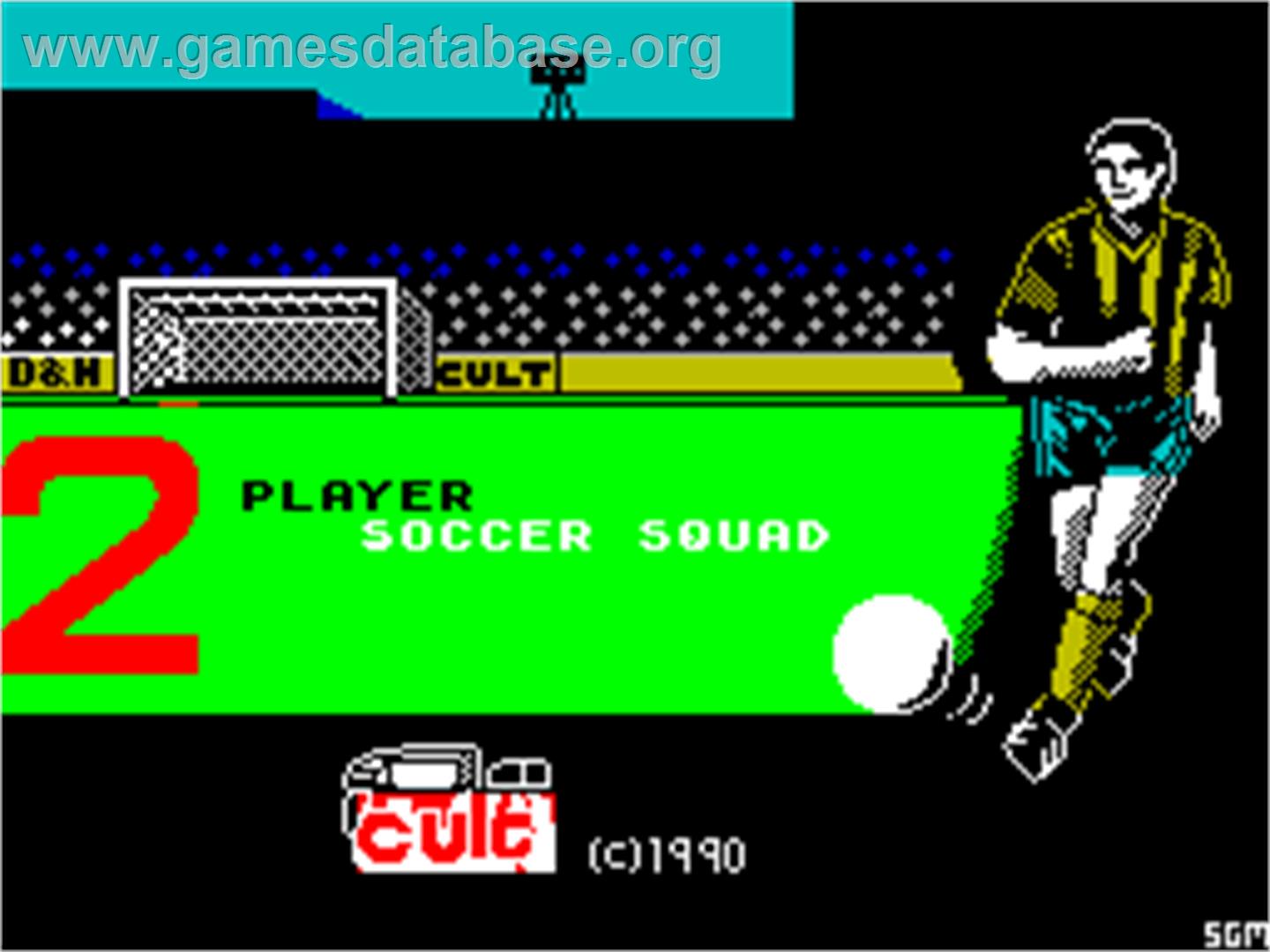 2 Player Soccer Squad - Sinclair ZX Spectrum - Artwork - Title Screen