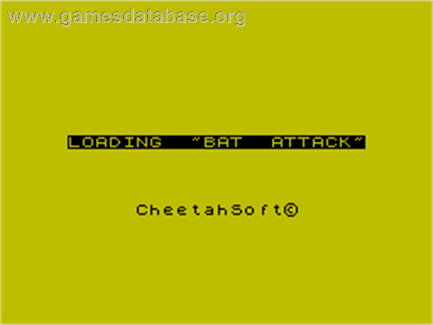 3D Bat Attack - Sinclair ZX Spectrum - Artwork - Title Screen