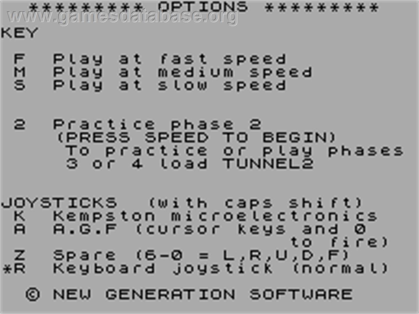 3D Tunnel - Sinclair ZX Spectrum - Artwork - Title Screen