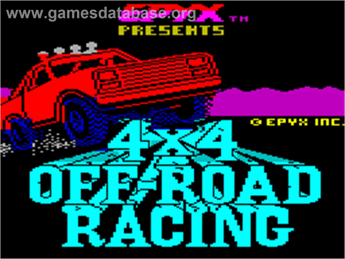 4x4 Off-Road Racing - Sinclair ZX Spectrum - Artwork - Title Screen