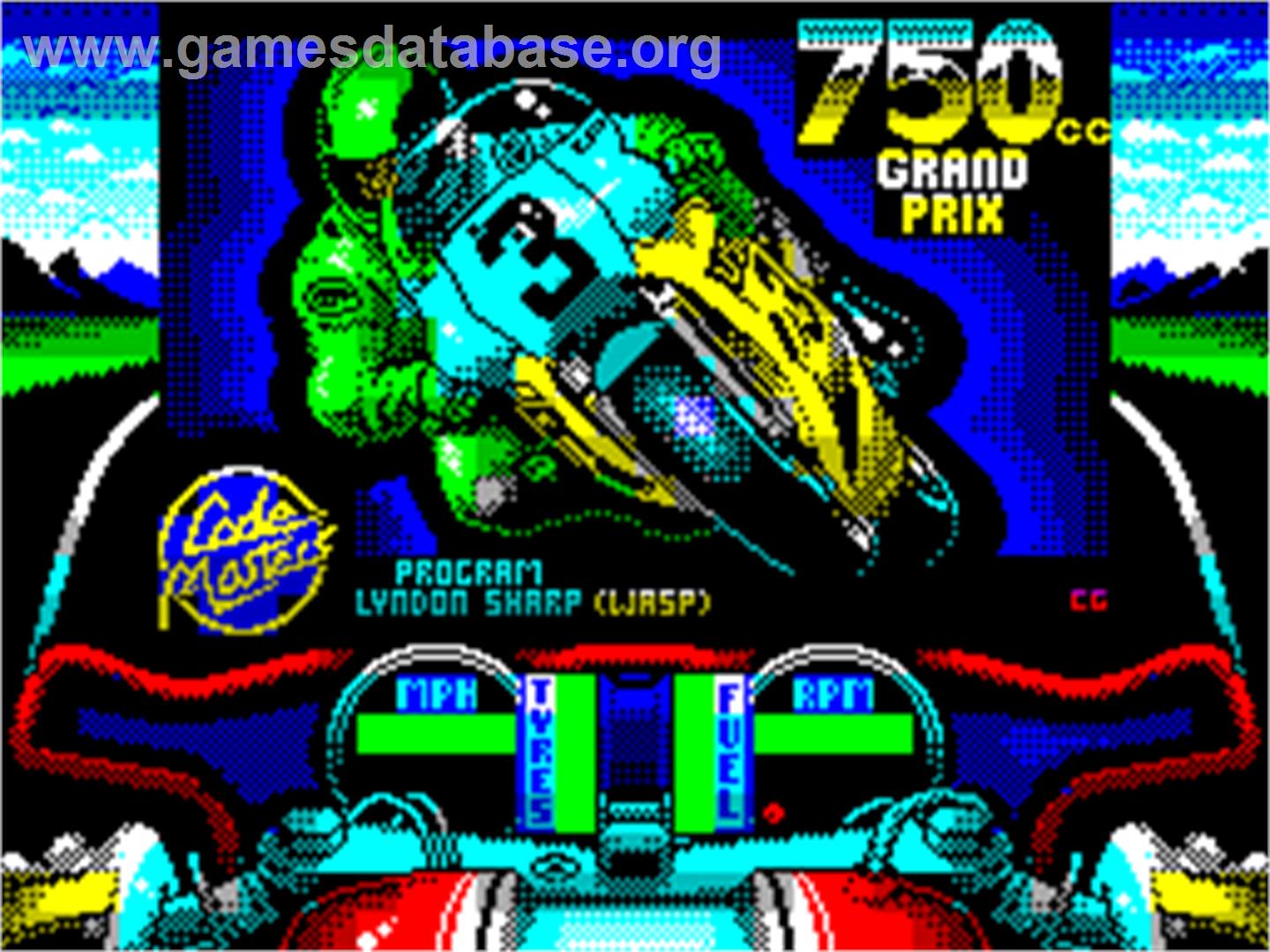 750cc Grand Prix - Sinclair ZX Spectrum - Artwork - Title Screen