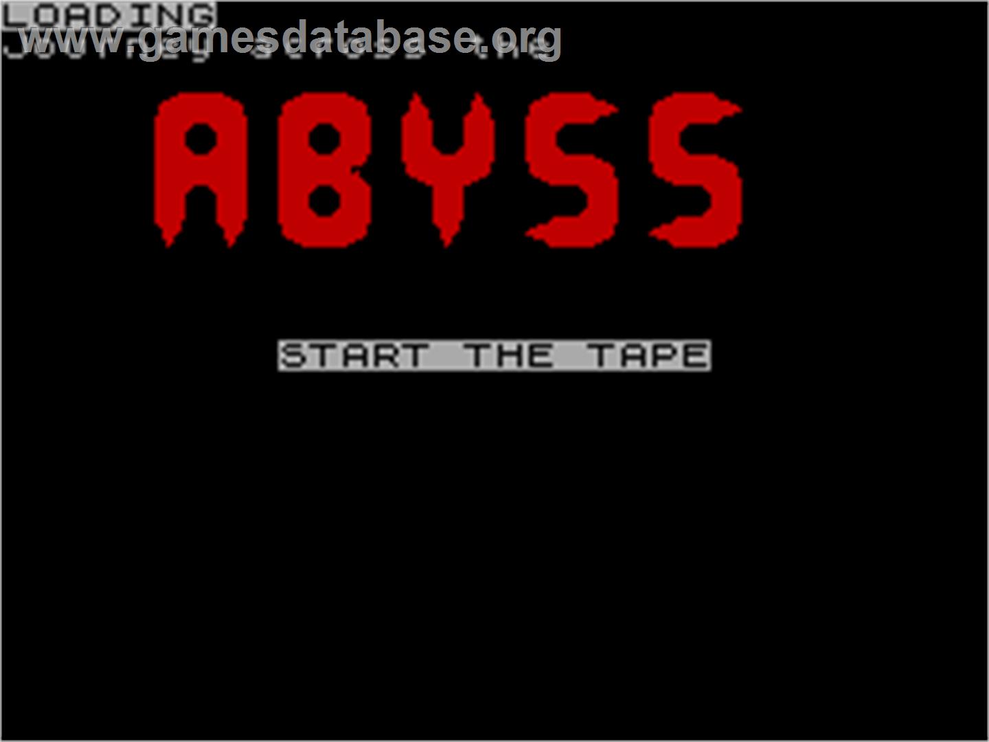 Abyss - Sinclair ZX Spectrum - Artwork - Title Screen