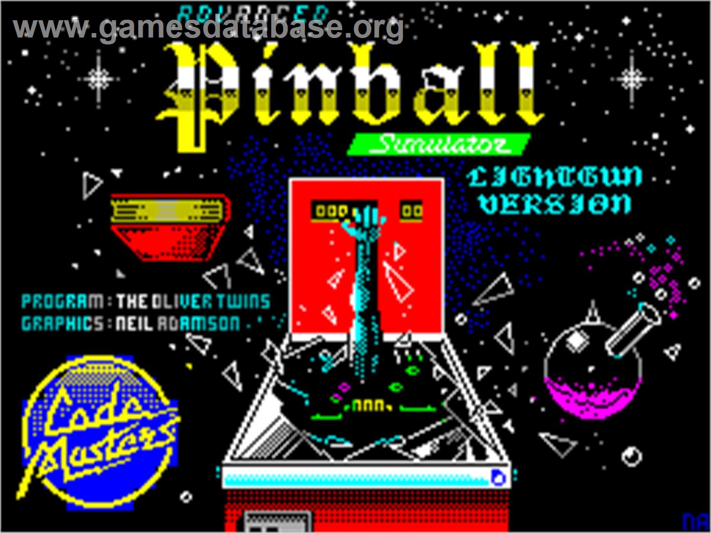 Advanced Pinball Simulator - Sinclair ZX Spectrum - Artwork - Title Screen