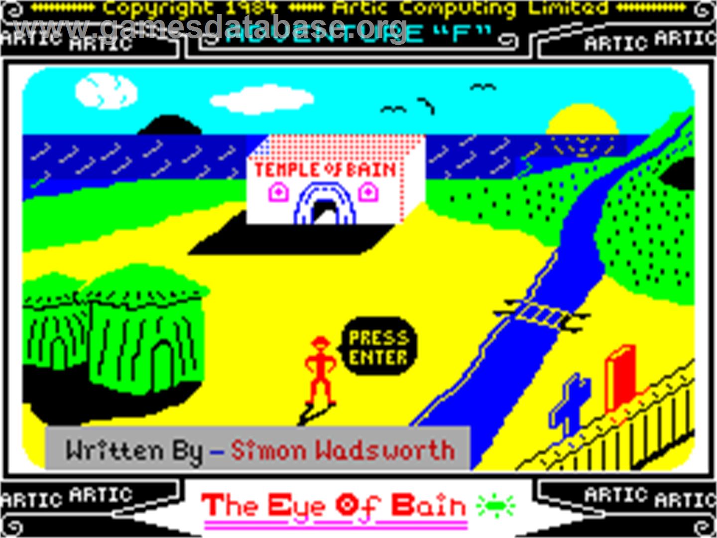 Adventure F: The Eye Of Bain - Sinclair ZX Spectrum - Artwork - Title Screen