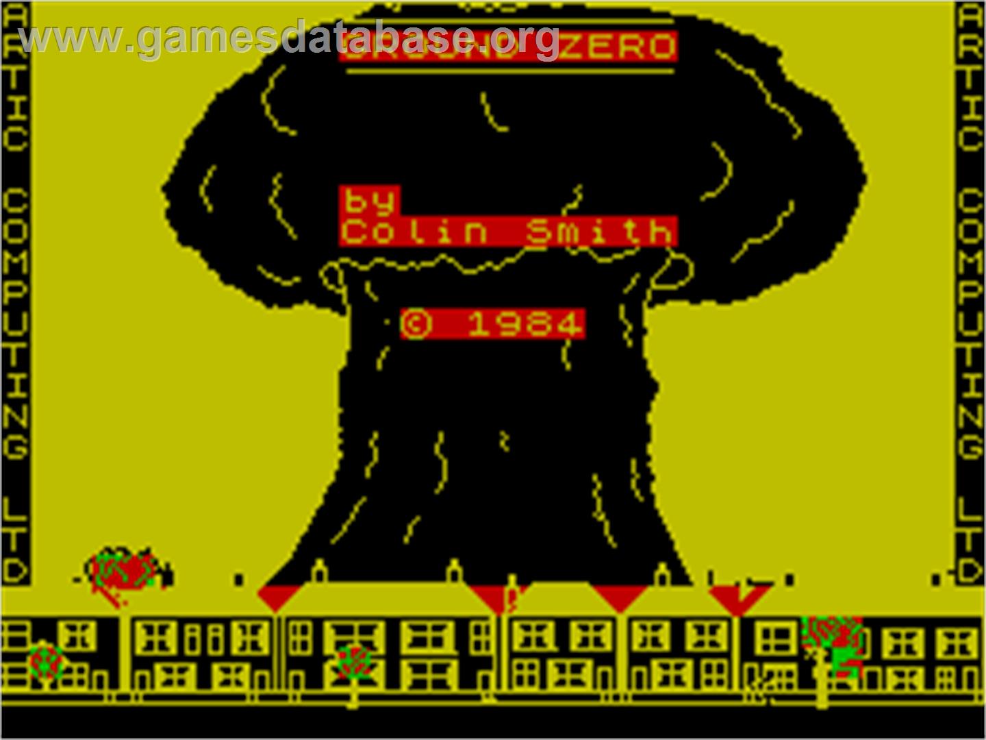 Adventure G: Ground Zero - Sinclair ZX Spectrum - Artwork - Title Screen