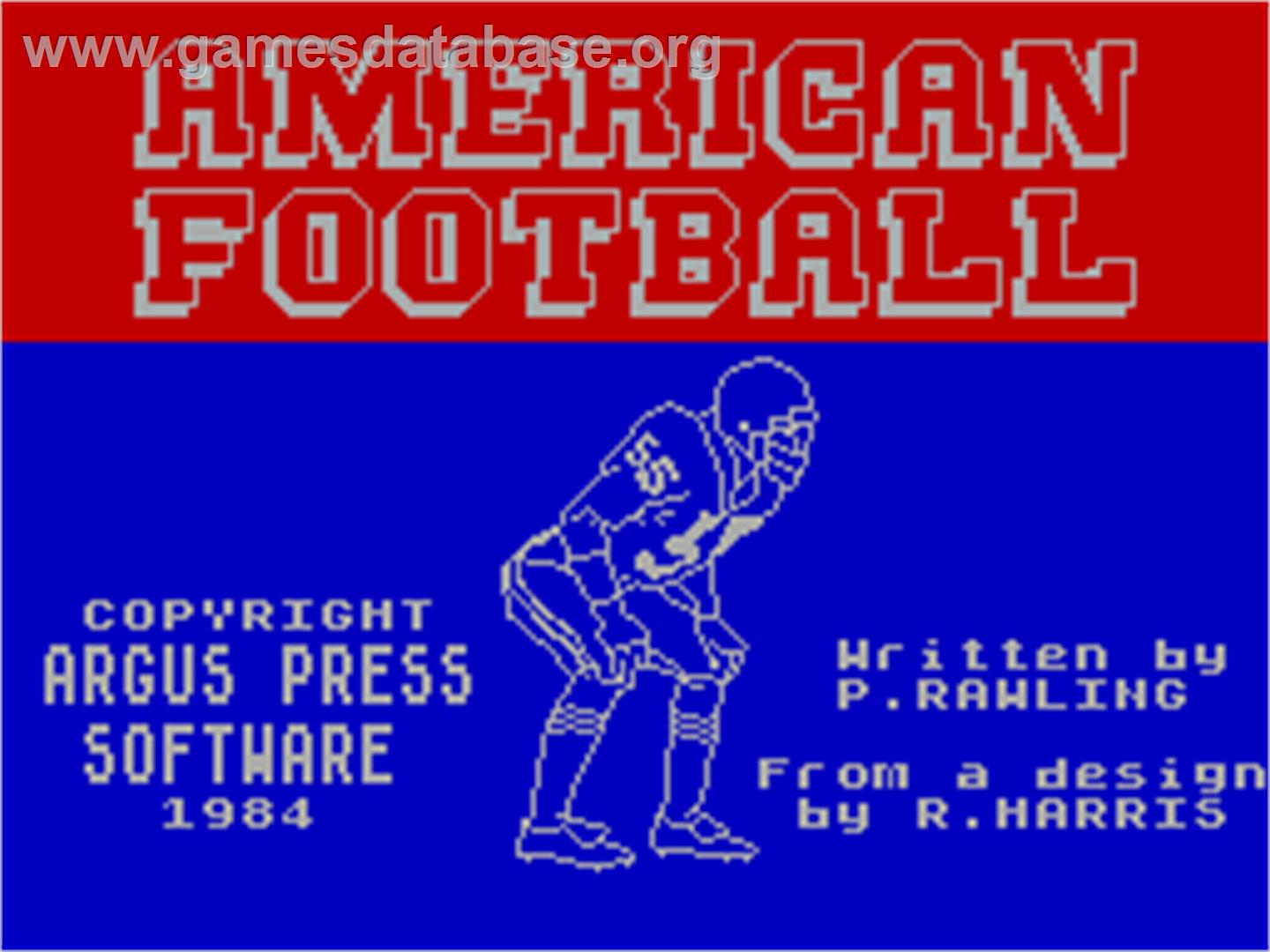 American Football - Sinclair ZX Spectrum - Artwork - Title Screen
