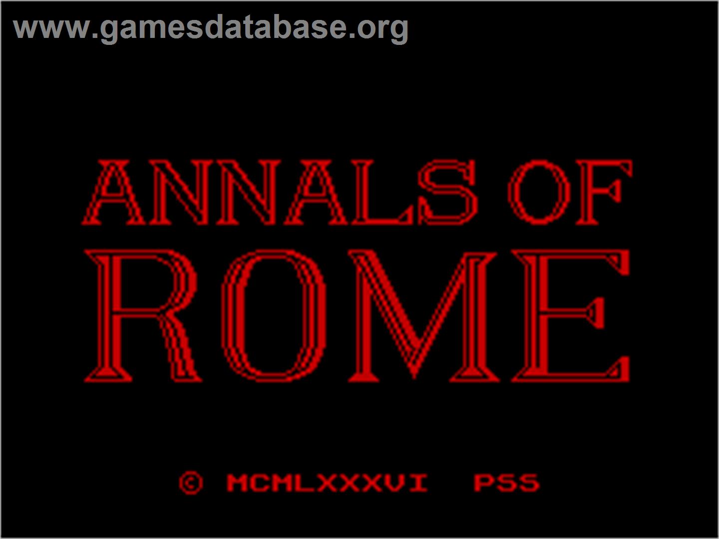 Annals of Rome - Sinclair ZX Spectrum - Artwork - Title Screen