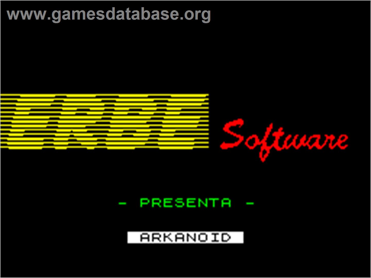Arkanoid - Sinclair ZX Spectrum - Artwork - Title Screen