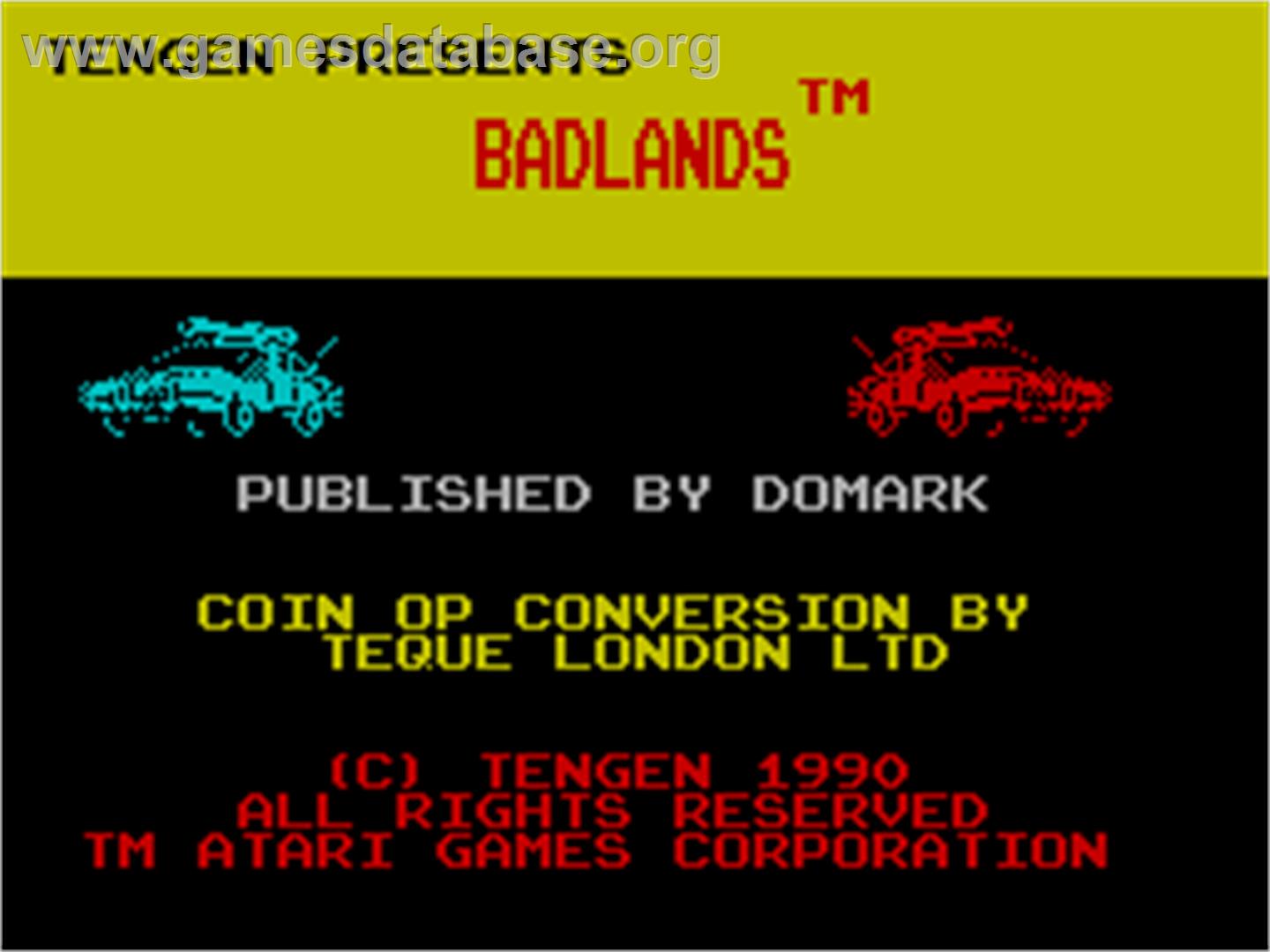 Badlands - Sinclair ZX Spectrum - Artwork - Title Screen