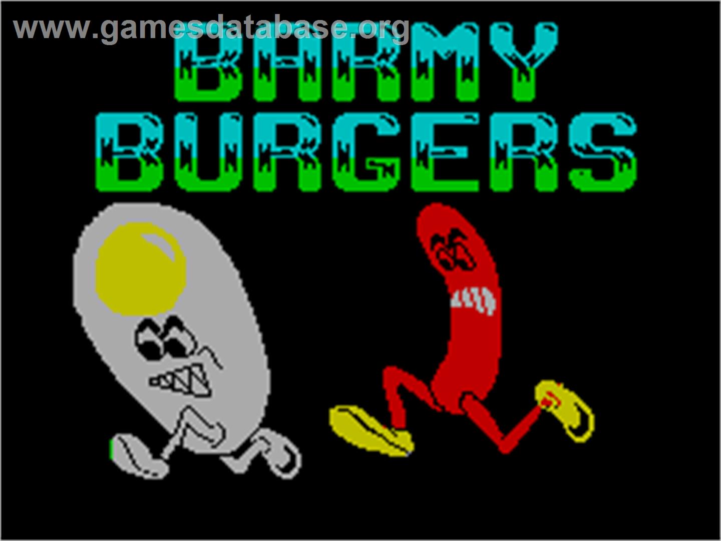 Barmy Burgers - Sinclair ZX Spectrum - Artwork - Title Screen