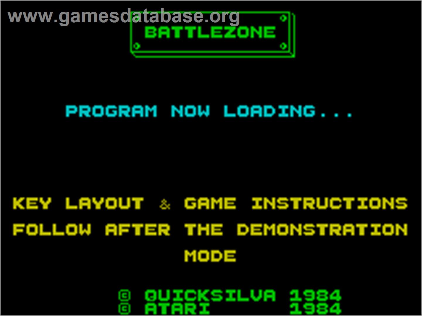 Battlezone - Sinclair ZX Spectrum - Artwork - Title Screen