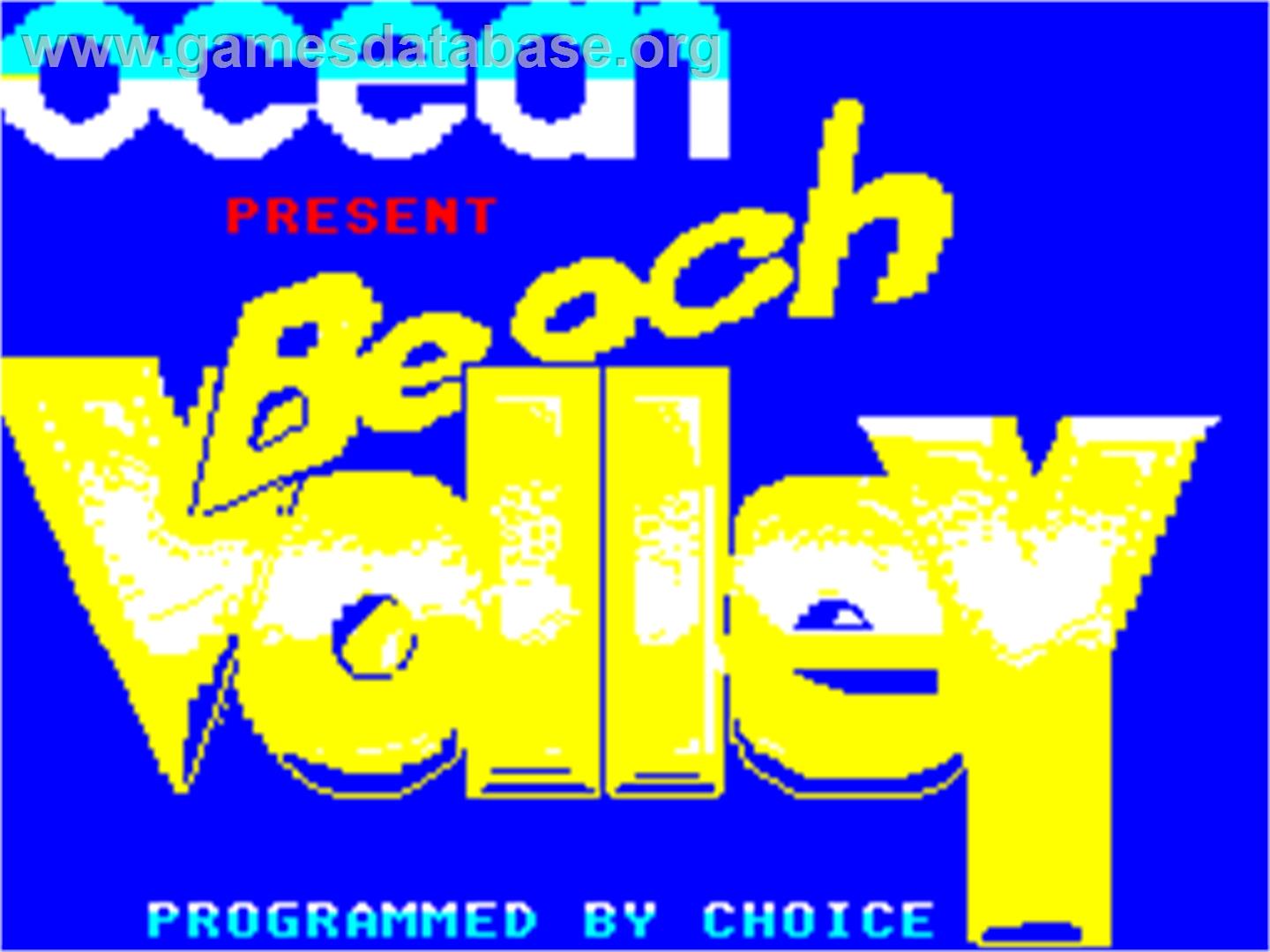 Beach Volley - Sinclair ZX Spectrum - Artwork - Title Screen