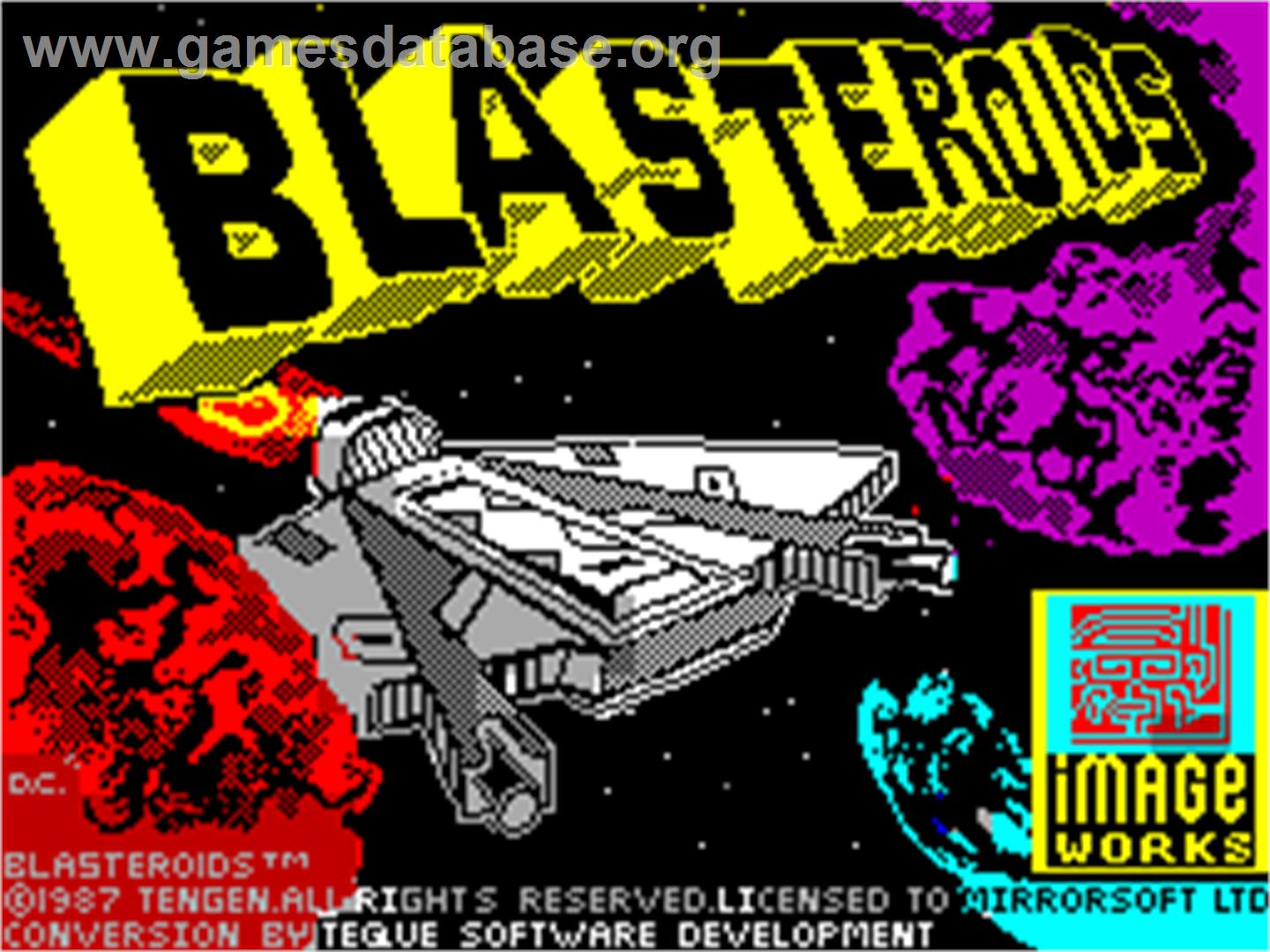 Blasteroids - Sinclair ZX Spectrum - Artwork - Title Screen