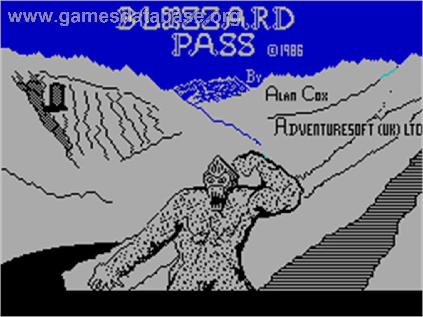 Blizzard Pass - Sinclair ZX Spectrum - Artwork - Title Screen