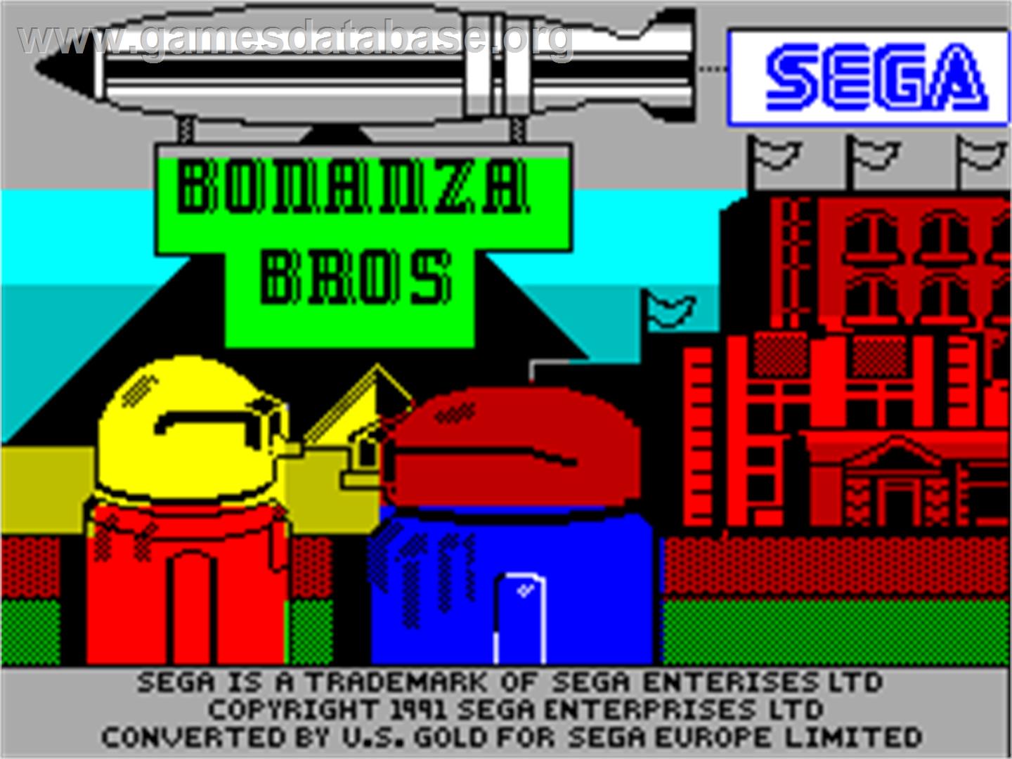 Bonanza Bros. - Sinclair ZX Spectrum - Artwork - Title Screen