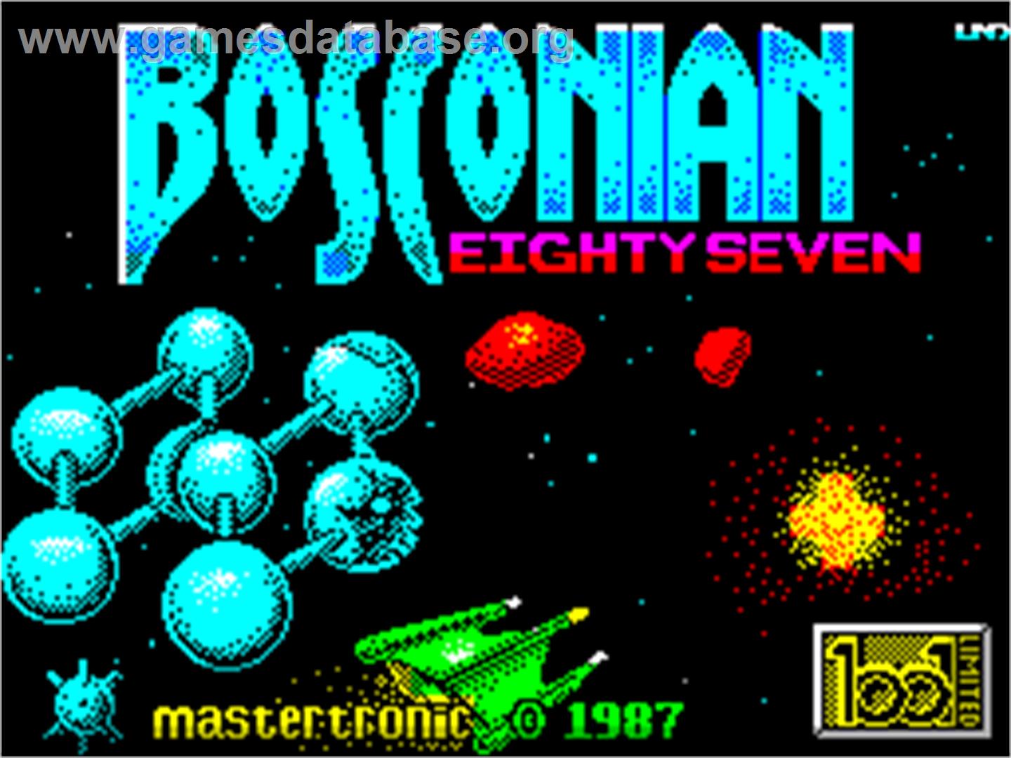 Bosconian '87 - Sinclair ZX Spectrum - Artwork - Title Screen