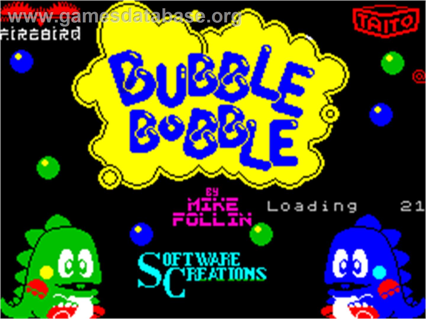 Bubble Bobble - Sinclair ZX Spectrum - Artwork - Title Screen