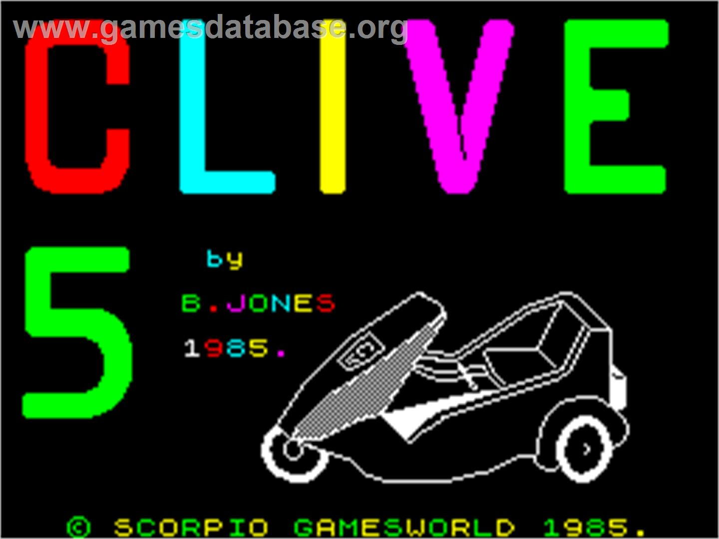 C5 Clive - Sinclair ZX Spectrum - Artwork - Title Screen