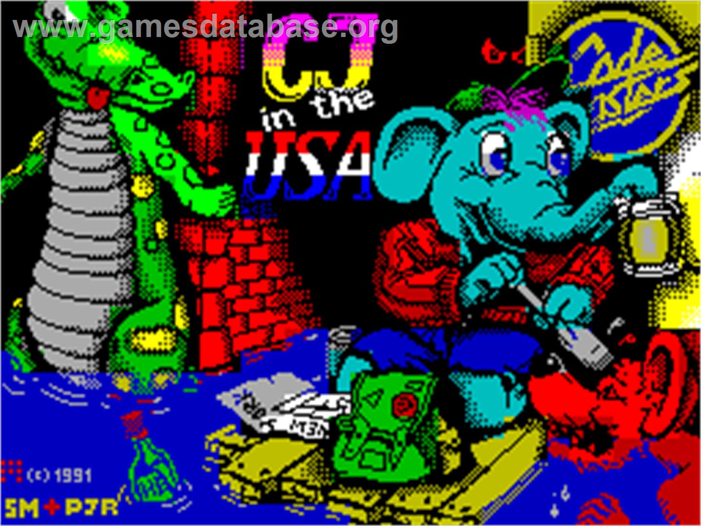 CJ In the USA - Sinclair ZX Spectrum - Artwork - Title Screen