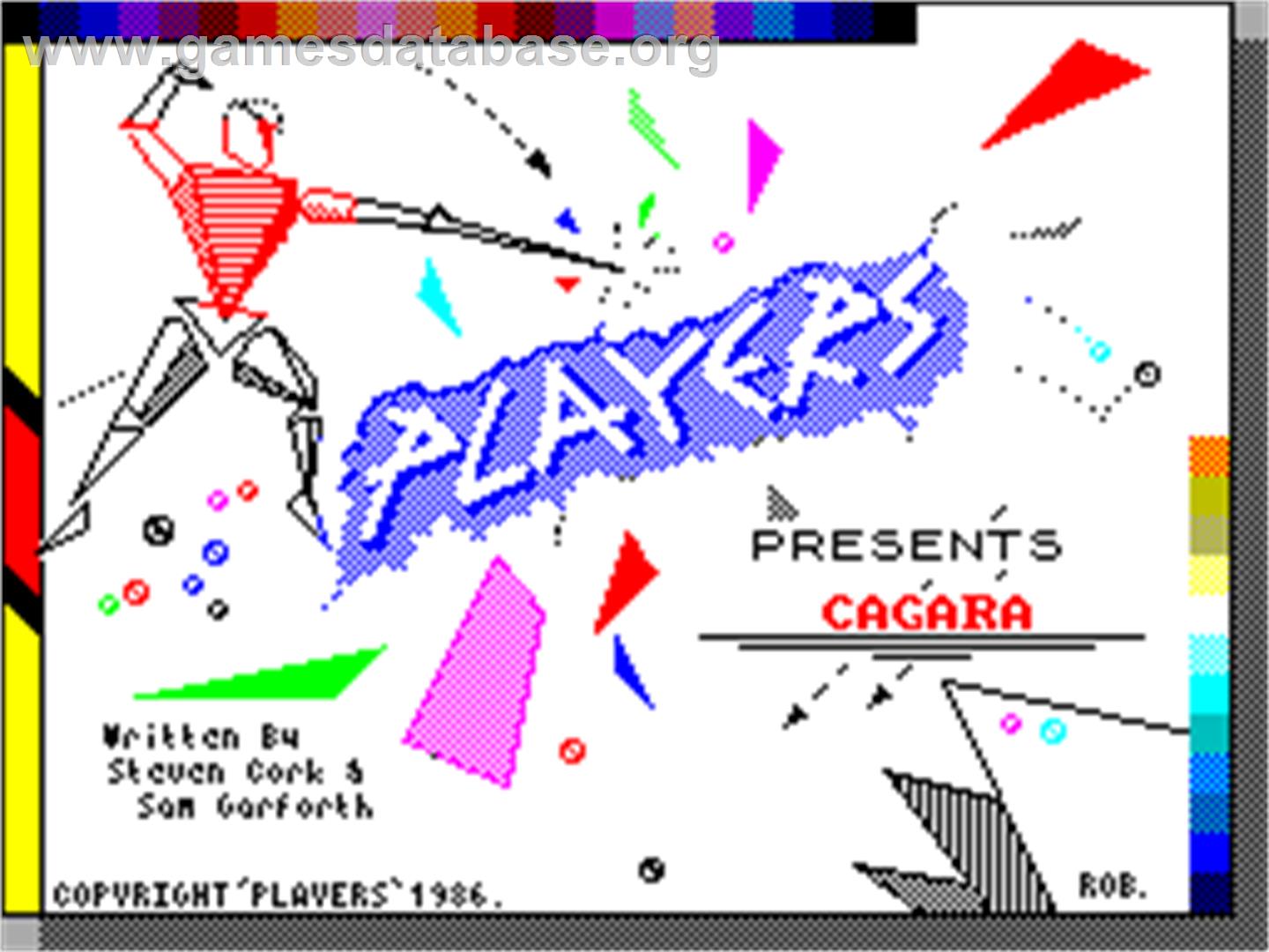 Cagara - Sinclair ZX Spectrum - Artwork - Title Screen