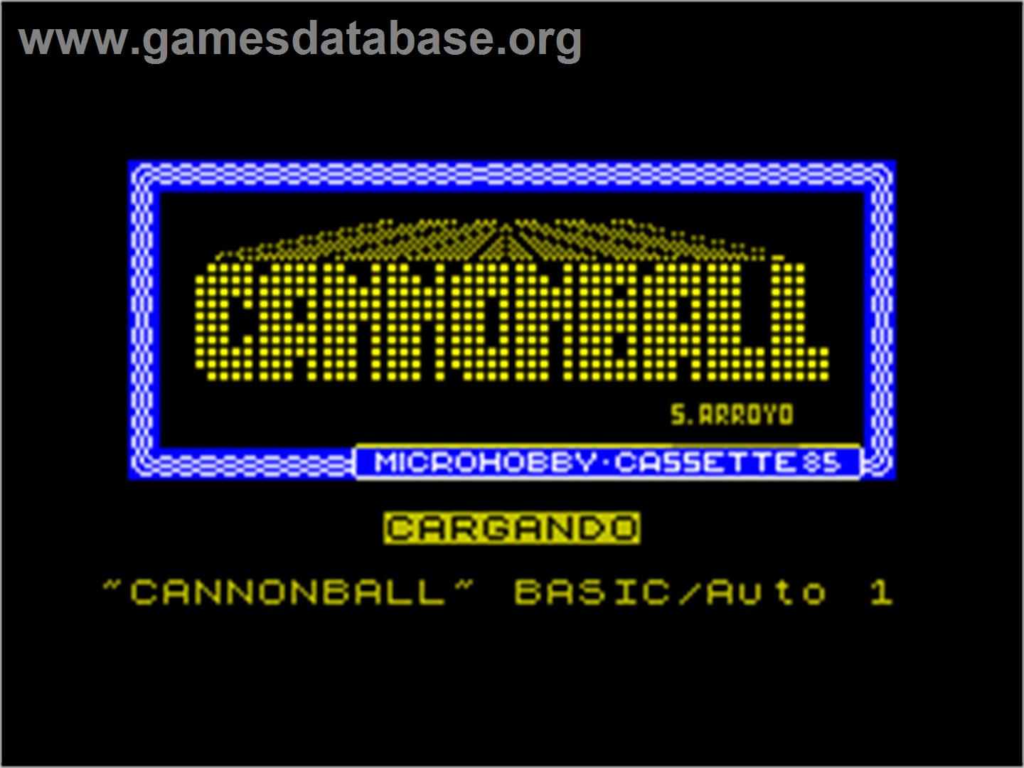 Cannon Bubble - Sinclair ZX Spectrum - Artwork - Title Screen