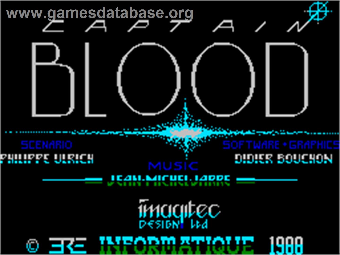 Captain Blood - Sinclair ZX Spectrum - Artwork - Title Screen