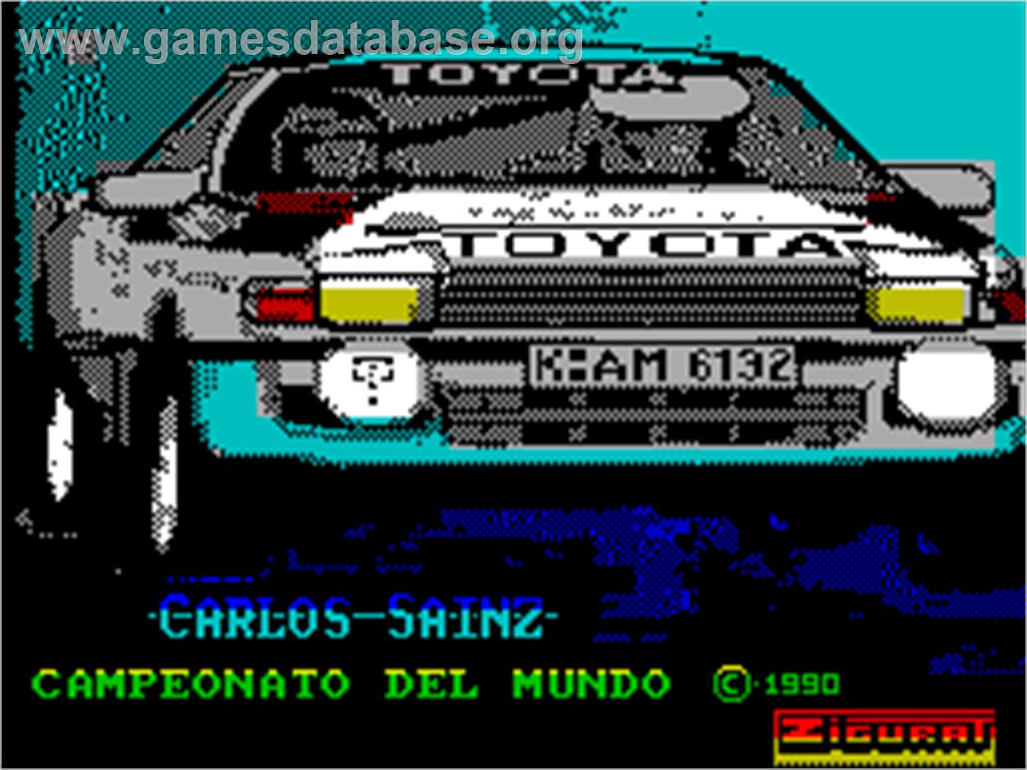 Carlos Sainz - Sinclair ZX Spectrum - Artwork - Title Screen