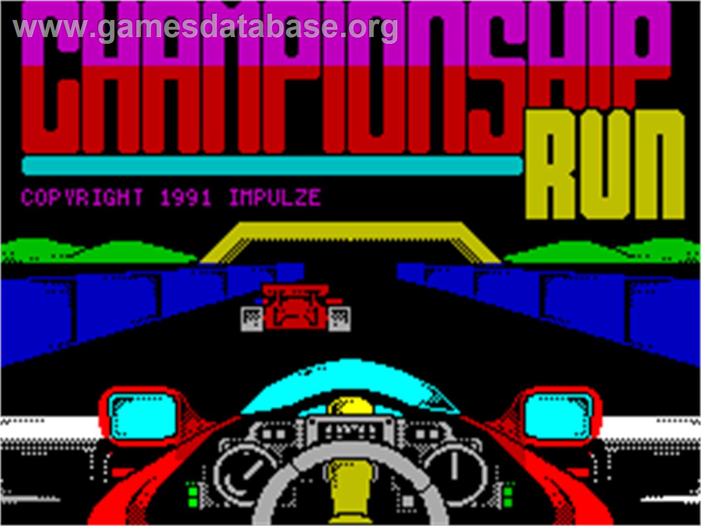 Championship Run - Sinclair ZX Spectrum - Artwork - Title Screen